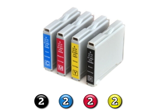 8 Pack Combo Compatible Brother LC57 (2BK/2C/2M/2Y) ink cartridges